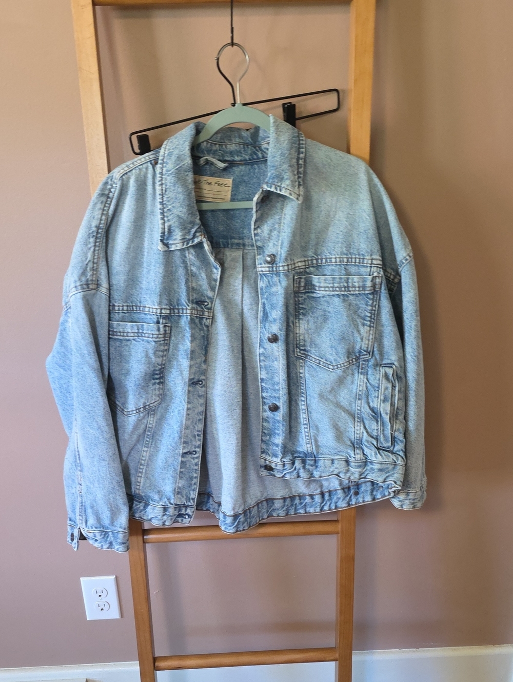 We The Free Light Blue Denim Jean Jacket